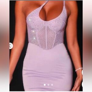 Oh Polly | Dresses | Dress By Oh Polly Moonstruck Satin Embellished Mini  Dress In Mauve | Poshmark